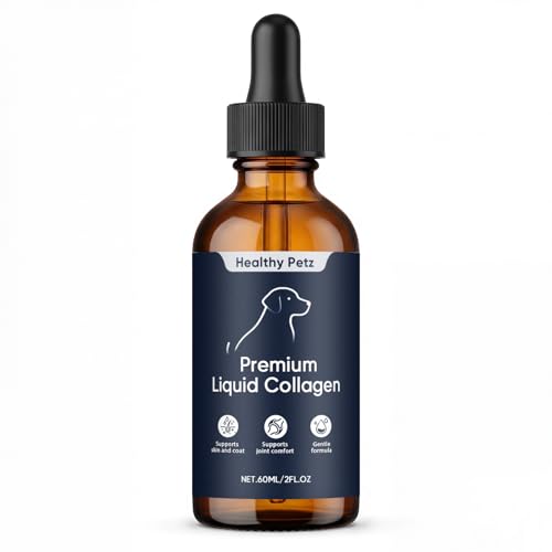 VERTISOOTH Healthy Petz Premium Liquid Collagen Healthy Petz Liquid Collagen for Dogs Hyaluronic Acid & Vitamins C for Skin Barrier Coat & Joint Support Bacon Flavor 60ml/2floz (1pcs)