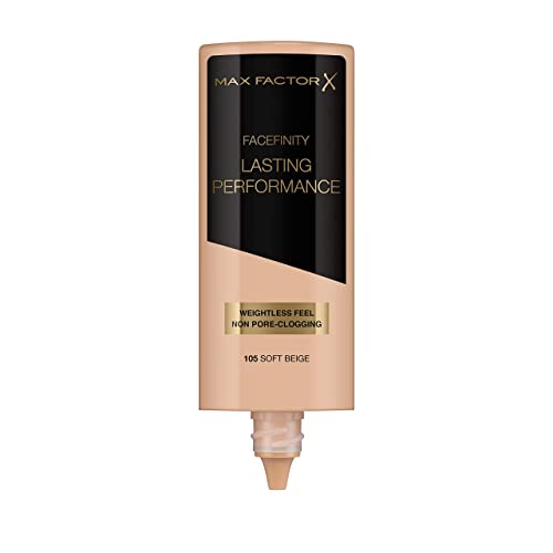 Max Factor Lasting Performance Long-Lasting Liquid Foundation - 105 Soft Beige, 35 ml