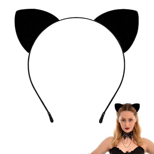 Fascia per Capellis con Orecchies di Gatto,Cerchietto per Capelli Con Orecchies,Cerchietti Capelli Orecchie,Gatto Fascia Capelli Copricapo per Halloween Carnevale Decorazioni,Mascherata Cosplay (A)