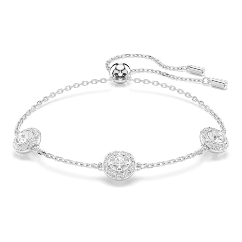 Swarovski Braccialetto Una Angelic, Taglio Round, Motivi A Doppia Faccia, Bianco, Placcato Rodio