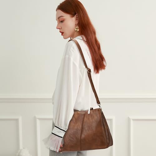Image of Women's Purses Medium Top Handle Shoulder Hobo Tote Leather Handbag