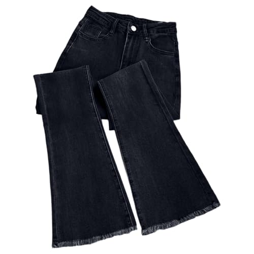 Jean évasé taille haute femme en denim premium extensible slim