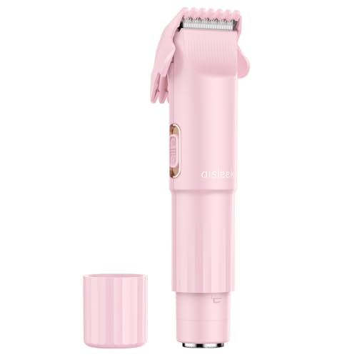 2-in-1 Bikini Trimmer for Women, Electric Personal Full Body & Pubic Hair Trimmer with Foil Shaver, Rechargeable Cordless Razor, Safe on Skin, Gentle Grooming for Intimate Areas, Legs & Underarms