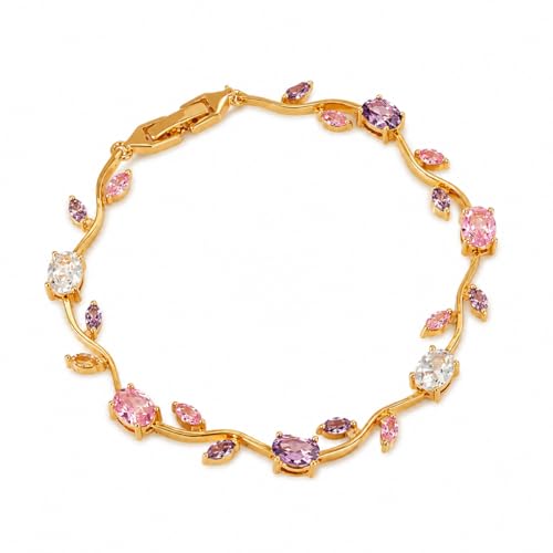 Image of Fairy Bloom Tulip Bracelet for Women - Alloy Floral Charm Bracelet