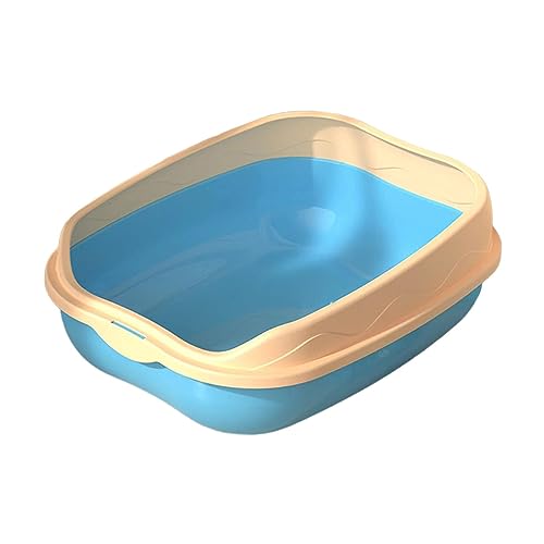 Arenero para gato semi cerrado alto azul miniatura 7