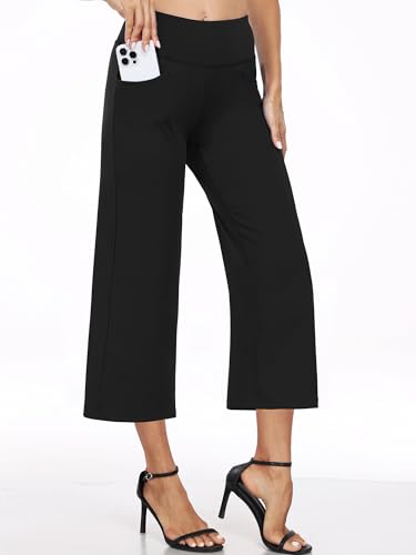 CADMUS High Waist Yoga Pants Women Wide Leg Pants with Pockets Stretch Dress Casual Lounge Petite/Regular/Tall4