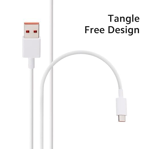 Image of Mi Original USB Type C 120W Hypercharge Cable, 6A Fast Charging Cable with Up to 480 Mbps High-Speed Data Transfer & Sync Cord Compatible With All Xiaomi Smartphones and Devices, White (1 Meter)