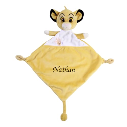 Doudou Simba Personnalisé Prénom Brodé 30 cm - Cadeau Naissance Bébé - Disney Le Roi Lion