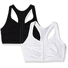Fruit of the Loom Women's Front Close Racerback Sports Bra, 2-Pack