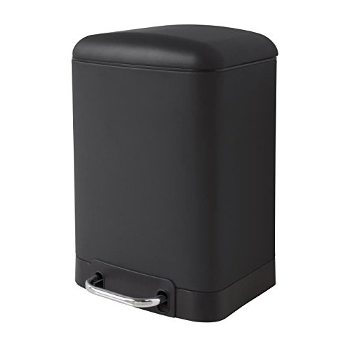 Poubelle frein de chute métal 6L noir réglisse Gelco 708984 compacte et design
