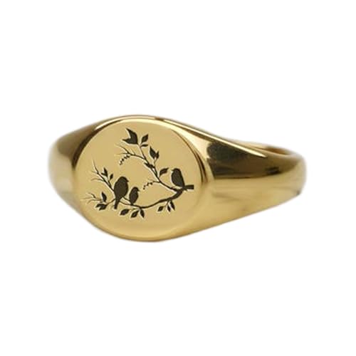 Bague oiseau ronde en plaqué or : affirmez votre style rétro au quotidien