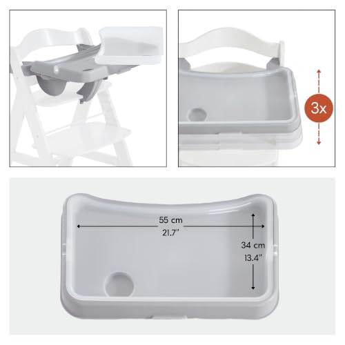 Image of hauck Alpha+ Grow Along Booster High Chair with Tray Table, White /Grey