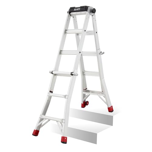 Lift Ladders Multi-Position Aluminum Ladder, 375 lb, Silver, 15 Ft Reach - image 3