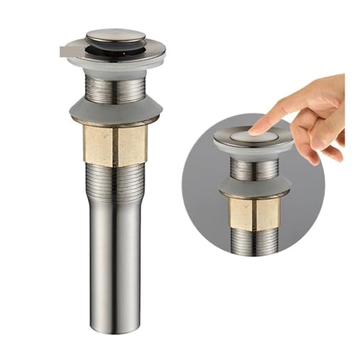 Desagüe Emergente para Lavabo Fregadero de Lavabo baño, tapón residuos Drenaje emergente, Accesorios for grifos, desagüe latón Negro Mate/Cromo/Oro/Oro Pulido(Nickel E2 n)