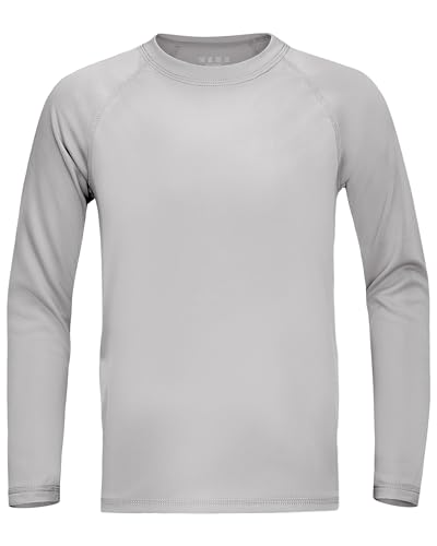 Image of Boys UPF 50+ Rash Guard Swim Shirt, Kids Youth Long Sleeve Sun Protection UV Rashguard Shirts for Water Surfing Beach