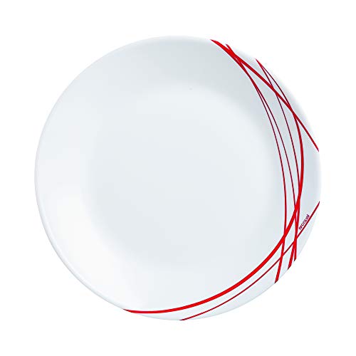 Arcopal Luminarc Domitille - Juego de platos de cristal de ópalo negro y rojo (6 platos de postre, rojo)