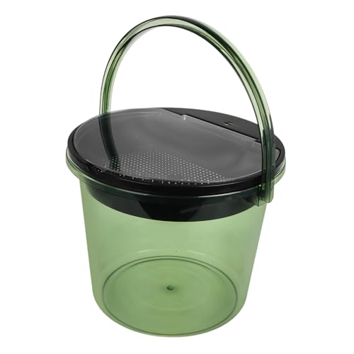 OUNONA Small Compost Bin for Kitchen Tea Dregs Bucket Lid Filtered Waste Bin Tea Waste Separation for Home Use Light Green