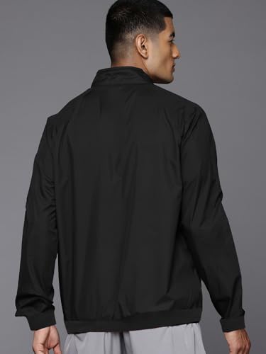 Image of LEOTUDE Men's Solid Windcheater Regular Fit Full Sleeve Jacket (Color Black)