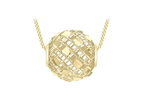 Or jaune 9 ct d'exception : collier maille diamantée Carissima 46 cm