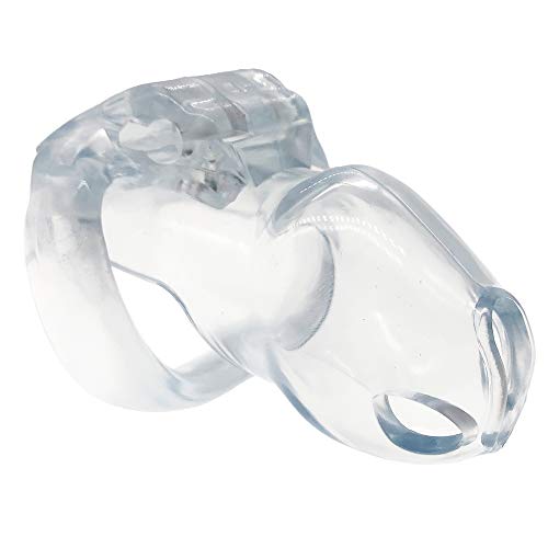 Image of HT-V4 Chastity Cage for Men | 5 Adjustable Wide Rings & 6 Colors | Beginner-Friendly | Adult Sex Toy with Sizing Guide (Transparent, Small)