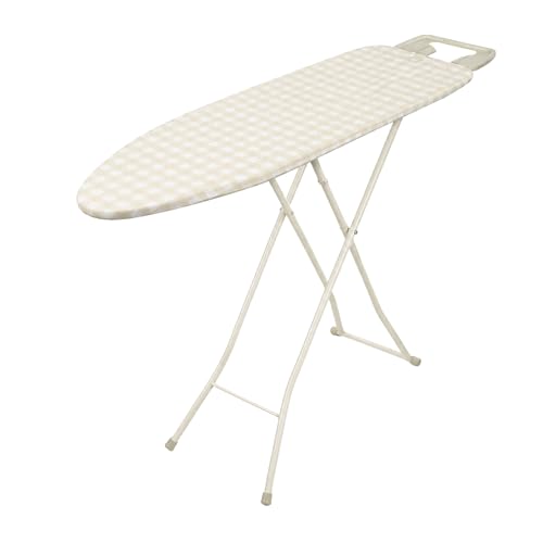 JATA HOGAR HPLA8126 - Tabla de Planchar Plegable 110 x 32 cm, Altura Regulable hasta 92 cm, Funda 100% Algodón, Reposaplanchas XL, Patas Antideslizantes, Tabla de Plancha Resistente