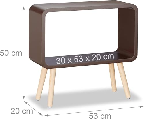 Image of Brown Art SHOPPEE Bookcase Nightstand, End Table,Bed Side Table for Small Spaces Magazine Stand with Storage Engineered Wood Wooden Bedside Table, Coffee Table, Living Room /Bedroom (Blue) (Brown)