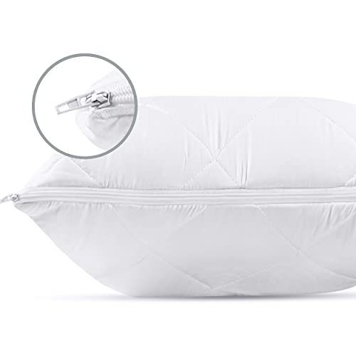 Utopia Bedding Pillow Protector 50x75 cm Quilted Zippered, Soft & Breathable Microfiber Pillowcase Protectors (White - Image 4