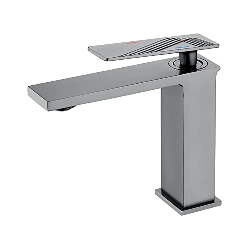 Robinet de lavabo de salle de bain en laiton mitigeur sur pont