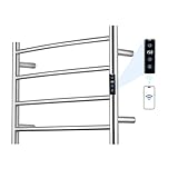SHARNDY Electric Towel Rack with Voice Control for Alexa & Google Home,TUYA - Wall-Mounted Bathroom Heating Towel Warmer,Plug-in,Stainless Steel Material,16.54x23.62x5.51 in,Brushed，4 Bars