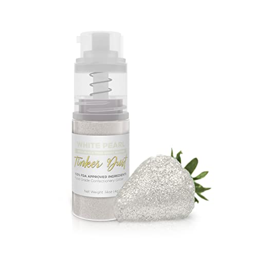 Bakell - White Tinker Dust (4g, 1x Mini Spray Pump) Edible Glitter for Food, Desserts, and Beverages!