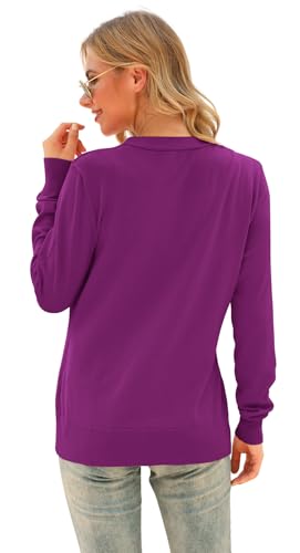Image of VIISHOW Women Long Sleeve Button Down V Neck Lightweight Basic Knit Sweater Cardigan