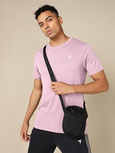 Image of TECHNOSPORT Men's Slim Fit Polyester Activewear Sports T-Shirt with Moisture-Wicking Comfort for Workout, Running & Gym