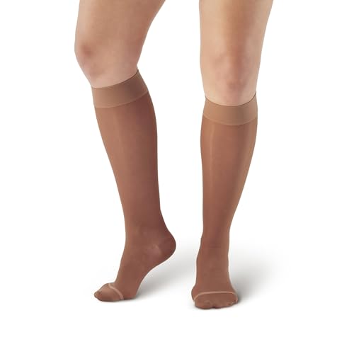 Ames Walker AW Style 18 Sheer Support 20-30 mmHg Firm Compression Knee High Stockings Beige Small3