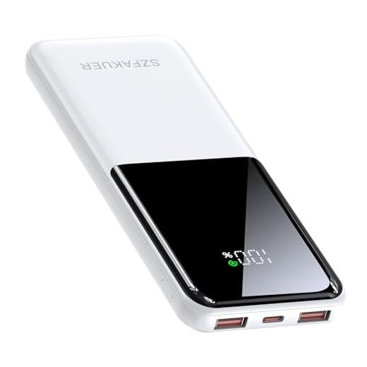 Szfakuer Portable Charger,Slim 10000mAh Power Bank,22.5W USB-C Fast Charging Battery Pack Compatible with iPhone 17/16/15/14/13/12 Pro Samsung Galaxy, iPad, AirPods, Android Tablets (White)