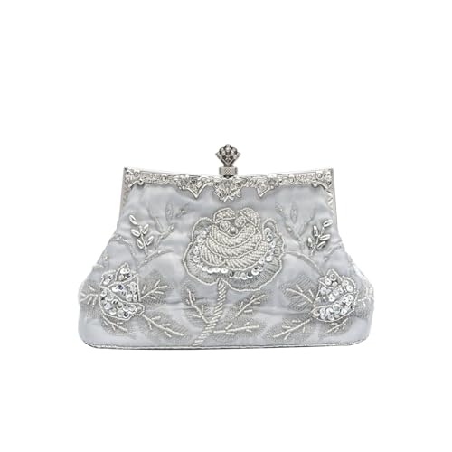 CORIOS Vintage 1920s Perline Borsetta da Sera Pochette con Floreale Donna Clutch con Paillettes...