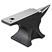 VEVOR Single Horn Anvil, 110lbs Cast Steel Anvil, High Hardness Rugged Round Horn Anvil for Blacksmiths, with Large Countertop and Stable Base, Metal Working Tool for Metal Bending, Shaping, Twisting
