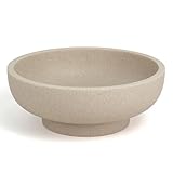 YMXYJM Large Decorative Bowl, Modern Handicraft Resin Bowls for Home Decor, Decorative Fruit Bowl for Kitchen Counter, Stylish Key Bowl for Entry Table, Artificial Stone Resin Beige