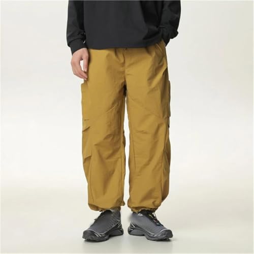 Men Summer Joggers Pants Baggy Casual Solid Trousers Drawstring Waist with Pocket2