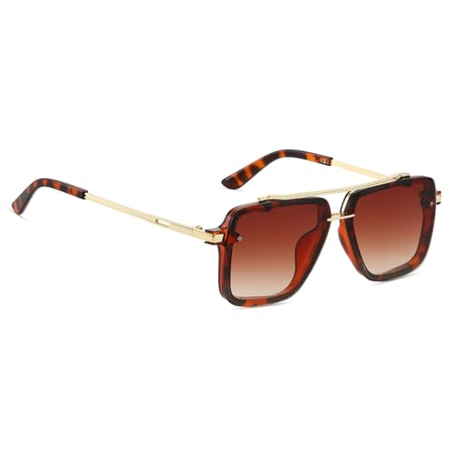 Image of Xpectrum Retro Square Aviator Sunglasses for Men Women Vintage 70s Disco Gangster Style Rectangle Glasses