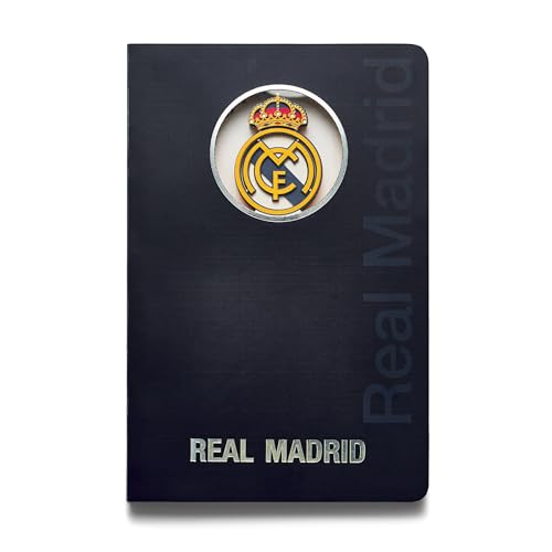Carnet Real Madrid relié pages blanches cahier de notes A5 bleu