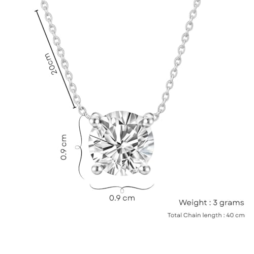 Image of Nilu's Collection Rose Gold Plated Solitaire Pendant Necklace with Round Cut American Diamond For Women And Girls | Anti-Tarnish | Anti-Allergy |Office Wear | Gifting
