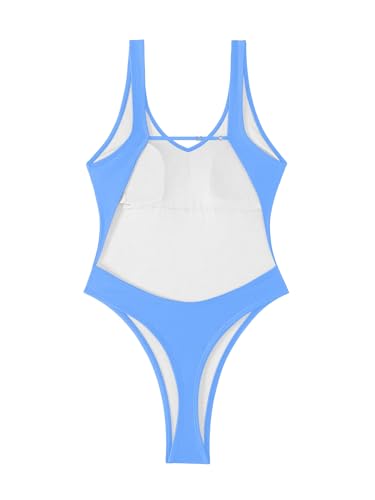 Image of Foxiny Sexy Backless Cheeky High Cut Leg Thong V Neck One Piece Swimsuit