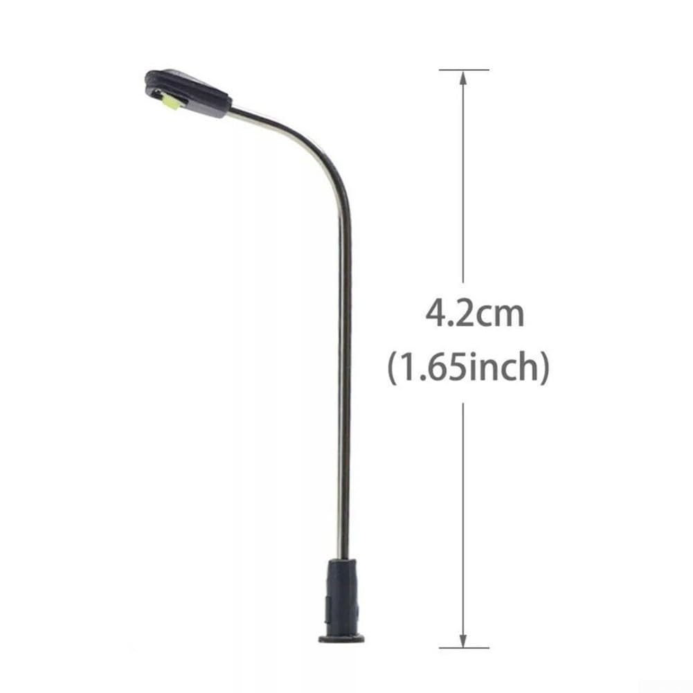 Model Railway Train Lamp Post,LED Street Lights Warm White, 42mm For N & for TT Gauge,HO for TT Scale LEDs
