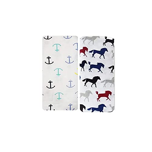 Image of swaddle blanket wrapper 100% Pure Cotton Muslin Baby Swaddle Blanket, Swaddle for Newborn Baby Super Soft Cotton Receiving Wrapper Cloth, Stroller Cover-Pack of 2 with Size 120X100 CM - Blue Families
