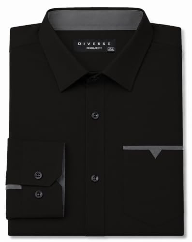 Image of Diverse Men's Cotton Blend Shirt with Pocket Design Spread Collar Full Sleeves Regular Fit and Standard Length | Comfortable Cotton Casual Shirt for Man