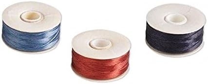 Nymo Nylon Monocord Thread. Blue Red Black Size OO. 3 Bobbins of 110 Yards (330 feet)