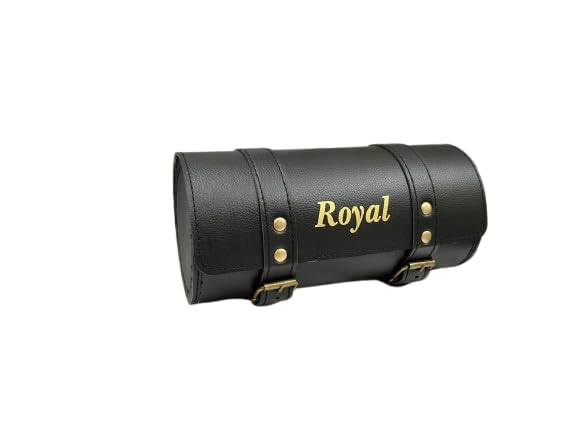 Seize The Ride Motorcycle Saddle Bag Capacity, Heavy Fabric, Compatible with RE Classic Bullet 350/500cc, Single Side (Royal Gold)