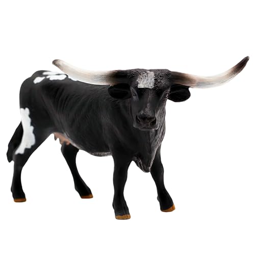 Gemini&Genius Farm Animal Toys, Longhorn Cow Action Figure, Hand Painted, 6 Inches Length, Realistic and Durable Farm Toys for Children Boys and Girls...