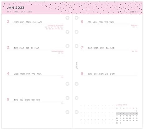 Filofax Personal Confetti Week to View Diary - 2023, White (23-68491)