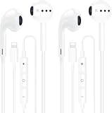 [MFi Certified] 2 Pack Lightning iPhone Headphones Wired Earbuds/Earphones with Built-in Microphone & Volume Control, Noise Cancelling in-Ear Earphones Compatible with iPhone 14/13/12/11/XR/XS/X/8/7/6